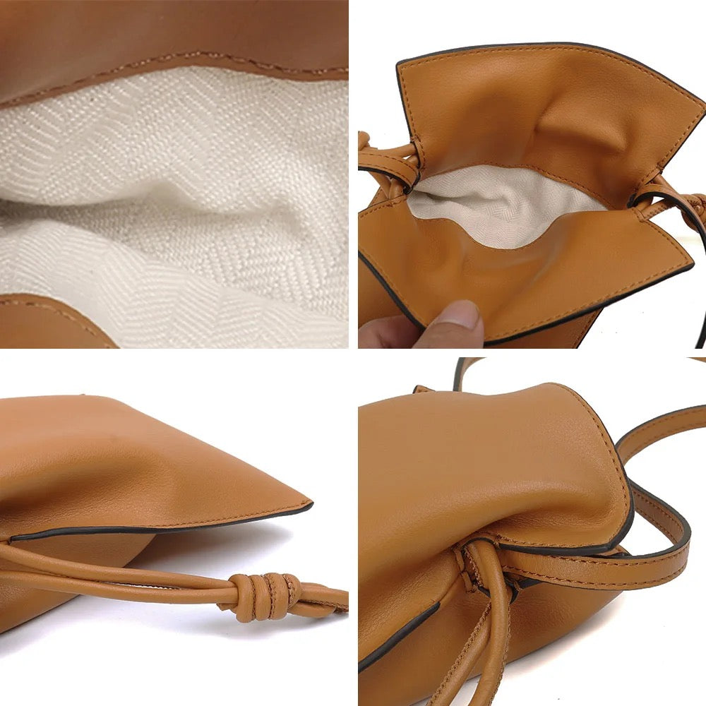 Leather Draw string crossbag