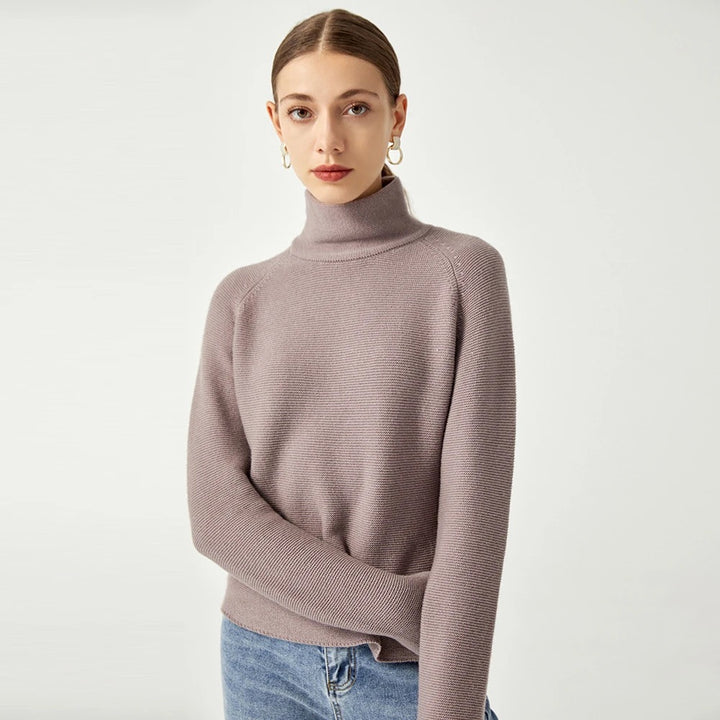 Cashmere wool high collar sweater