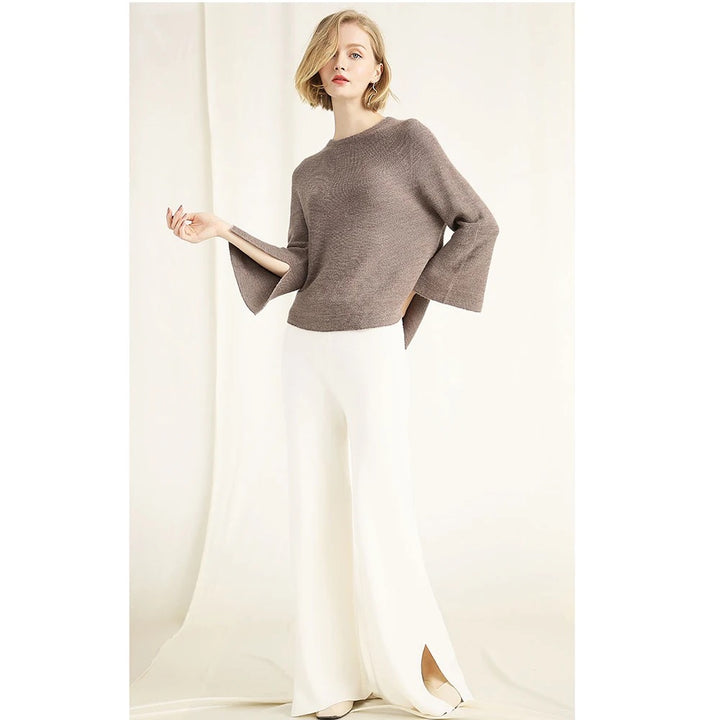 Women’s casual Spring sweater with flared sleeves