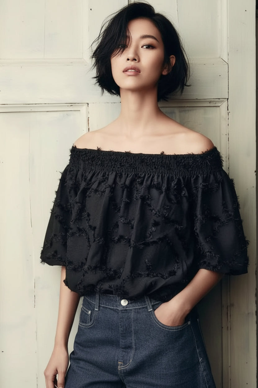 The Noir Off-Shoulder Blouse