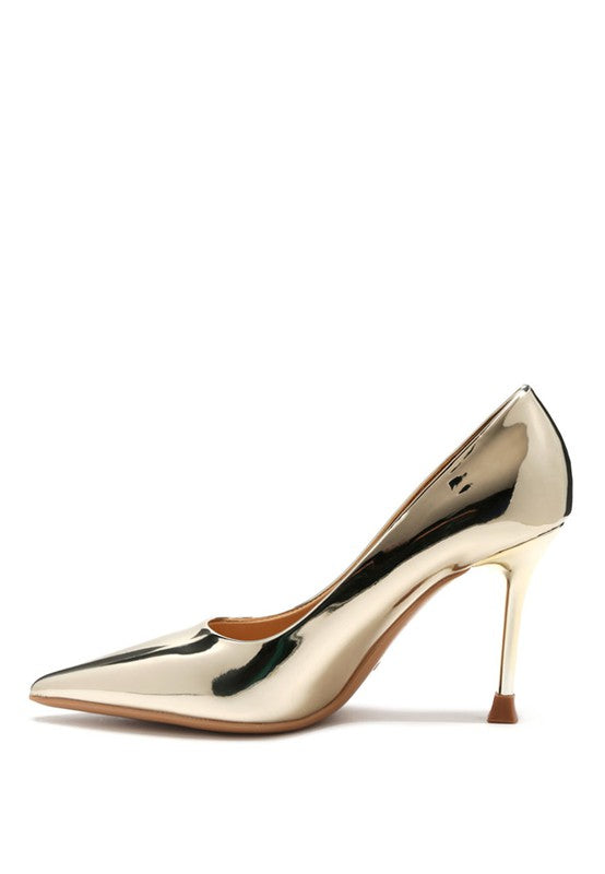 POUDRE METALLIC POINTED STILETTOS