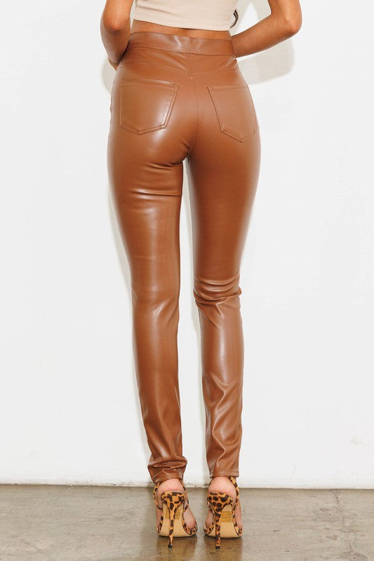 VEGAN LEATHER SKINNY PANTS