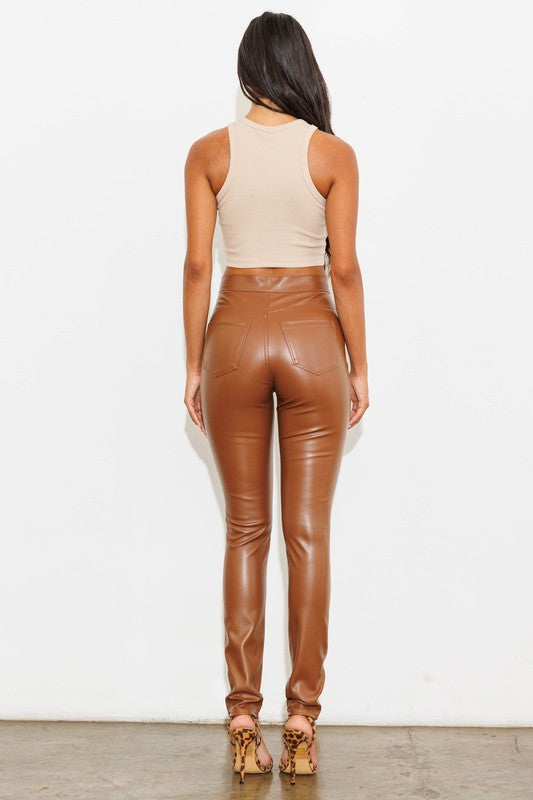 VEGAN LEATHER SKINNY PANTS