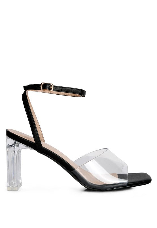 Twinkle Clear Block Heel Sandal