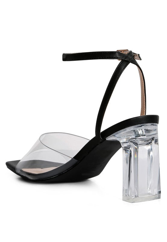 Twinkle Clear Block Heel Sandal