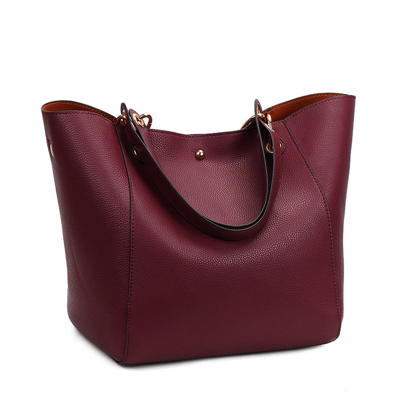 Pu Leather Classic large tote bag