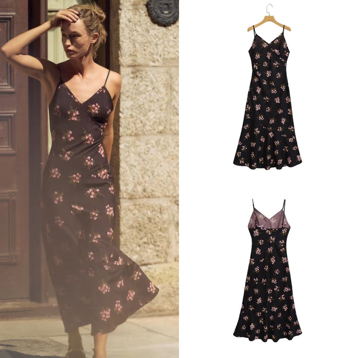 Floral Satin Slip Dress