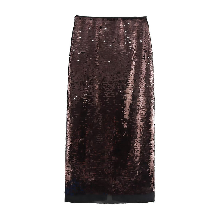 Sequined midi dressy skirt