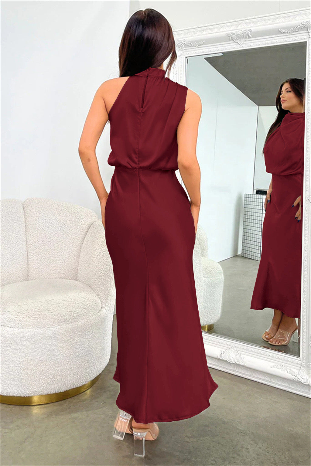 Elegant Halter satin dress