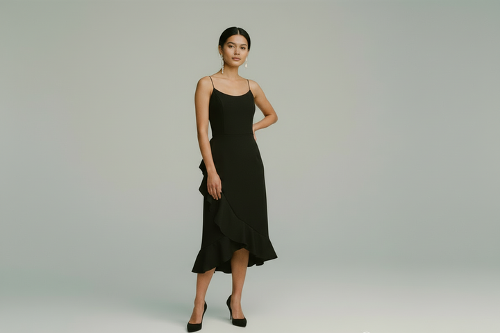 The Classic Noir Midi Dress – Final Sale