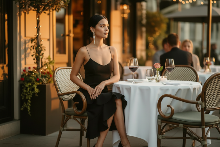 The Classic Noir Midi Dress – Final Sale