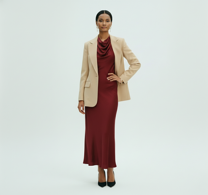 Peak Lapel Camel Blazer