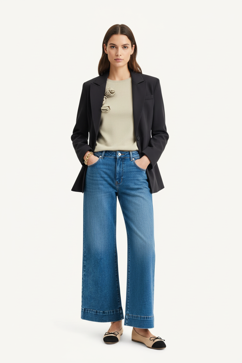 Rose Detail Long Sleeve Knit Top