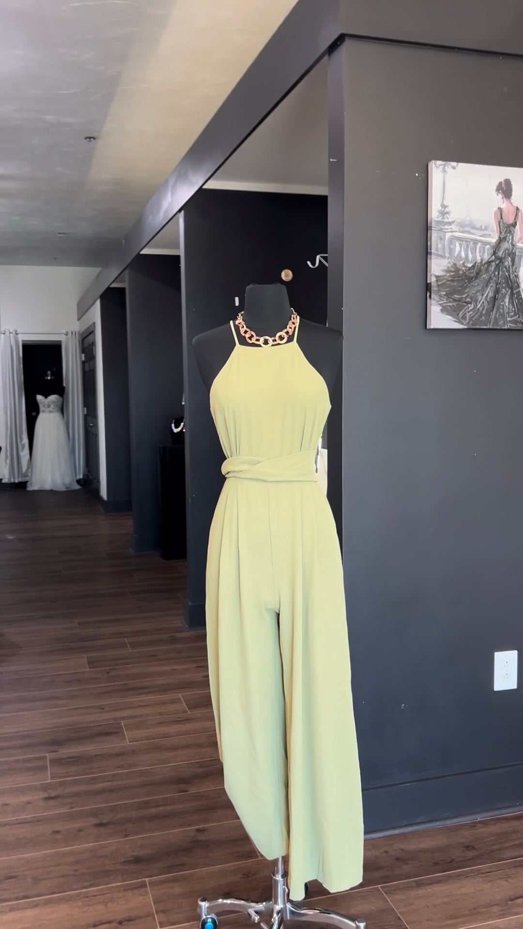 The Olive Luxe Halter Jumpsuit