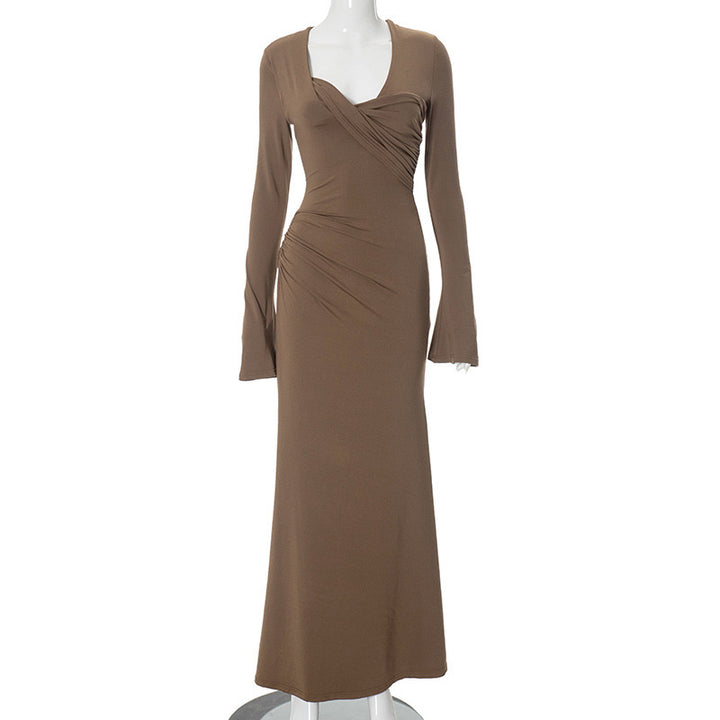 Long sleeved maxi sheath dress