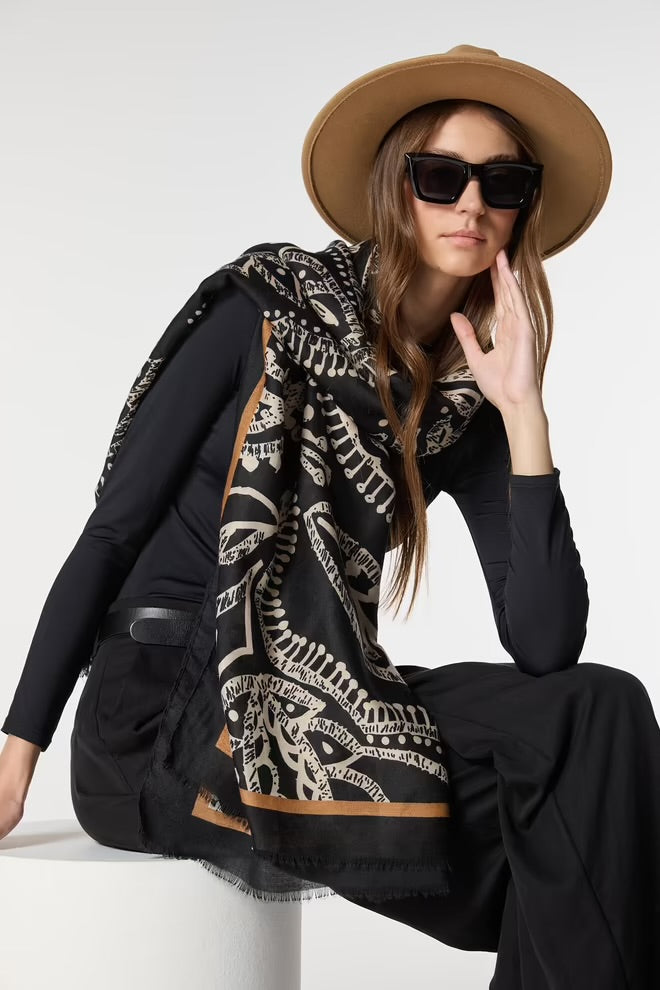 Black Paisley Scarf