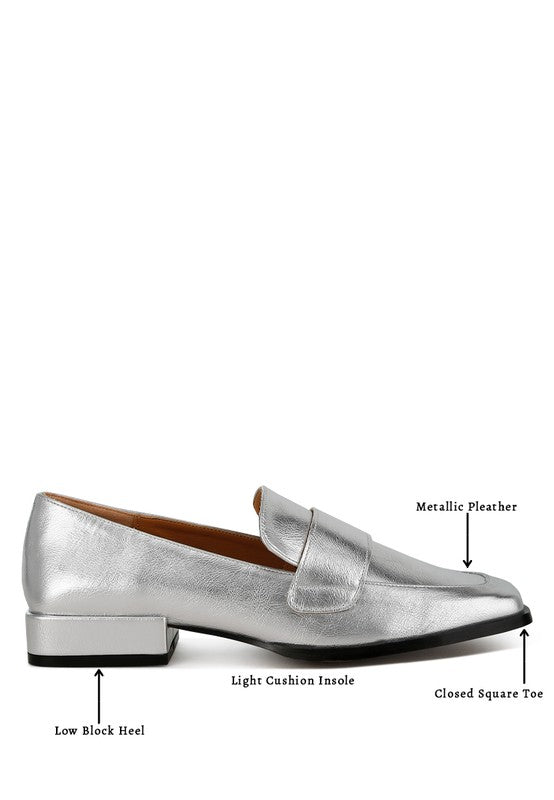 Jongs Metallic Penny Loafers