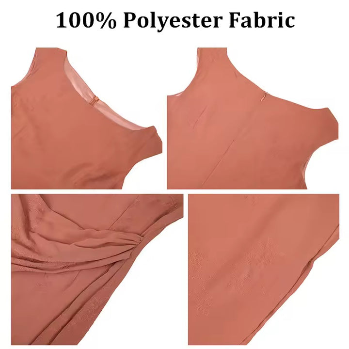 Rust Elegance Draped Midi Dress