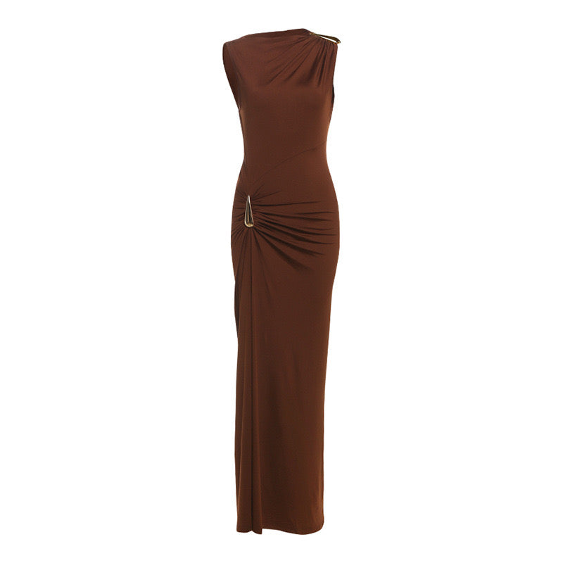 Sleeveless High Waist Ankle Length dress