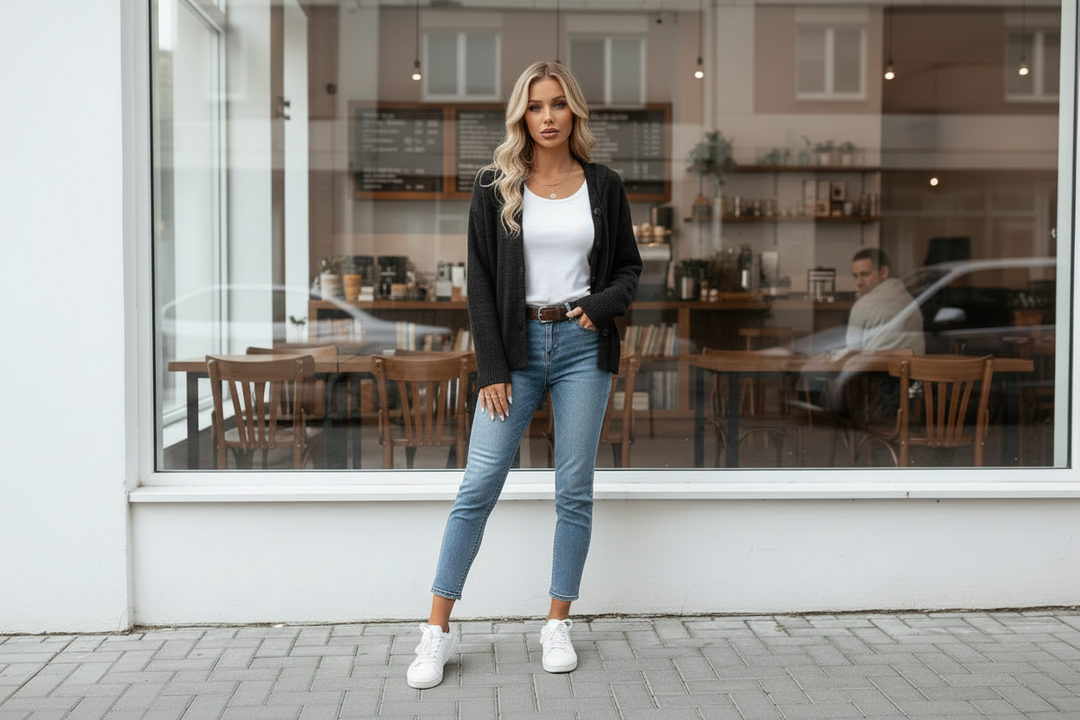 Cozy Knit Hooded Button-Down Cardigan