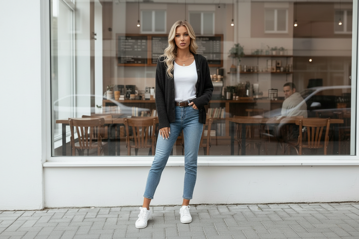 Cozy Knit Hooded Button-Down Cardigan