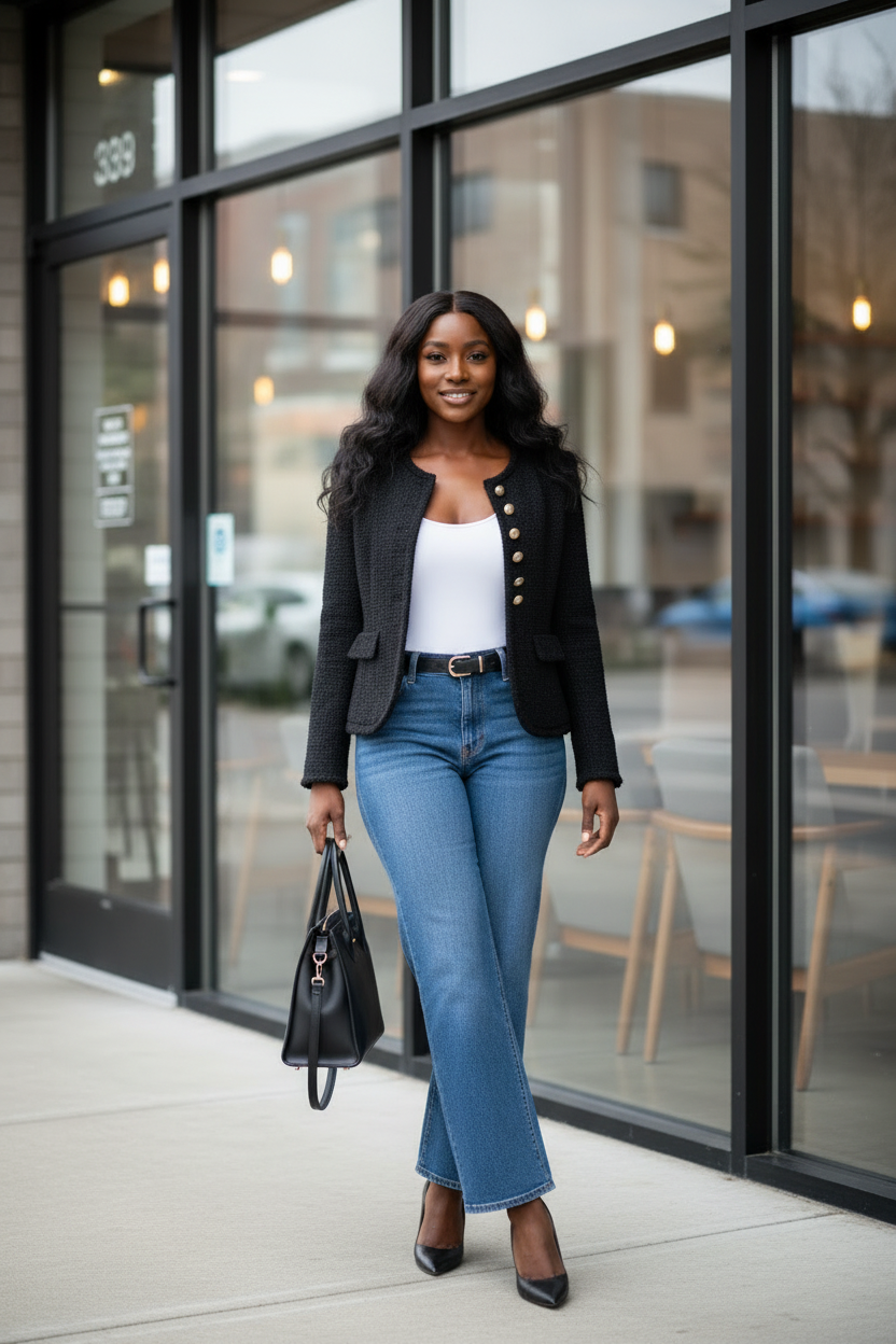 Button Up L/S Textured Jacket