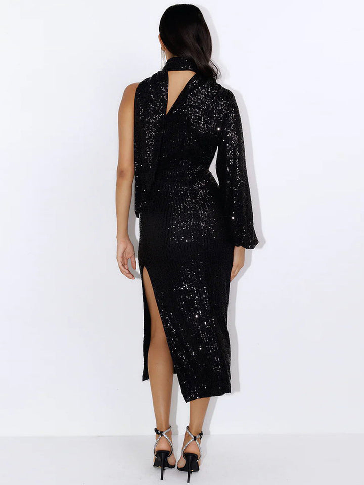 Halter Party Sequin midi dress