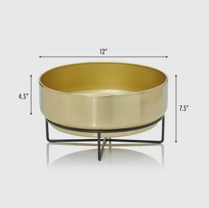 Mid Century 12inch Metal succulent planter bowl