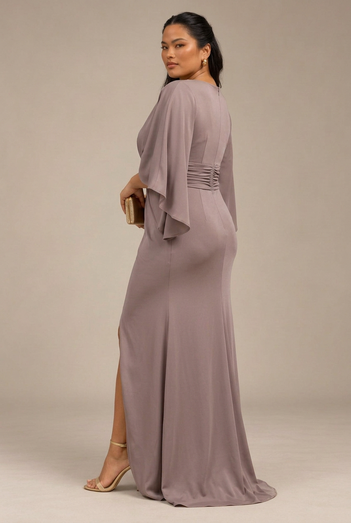 Ruched Waist Maxi Dress with Pockets