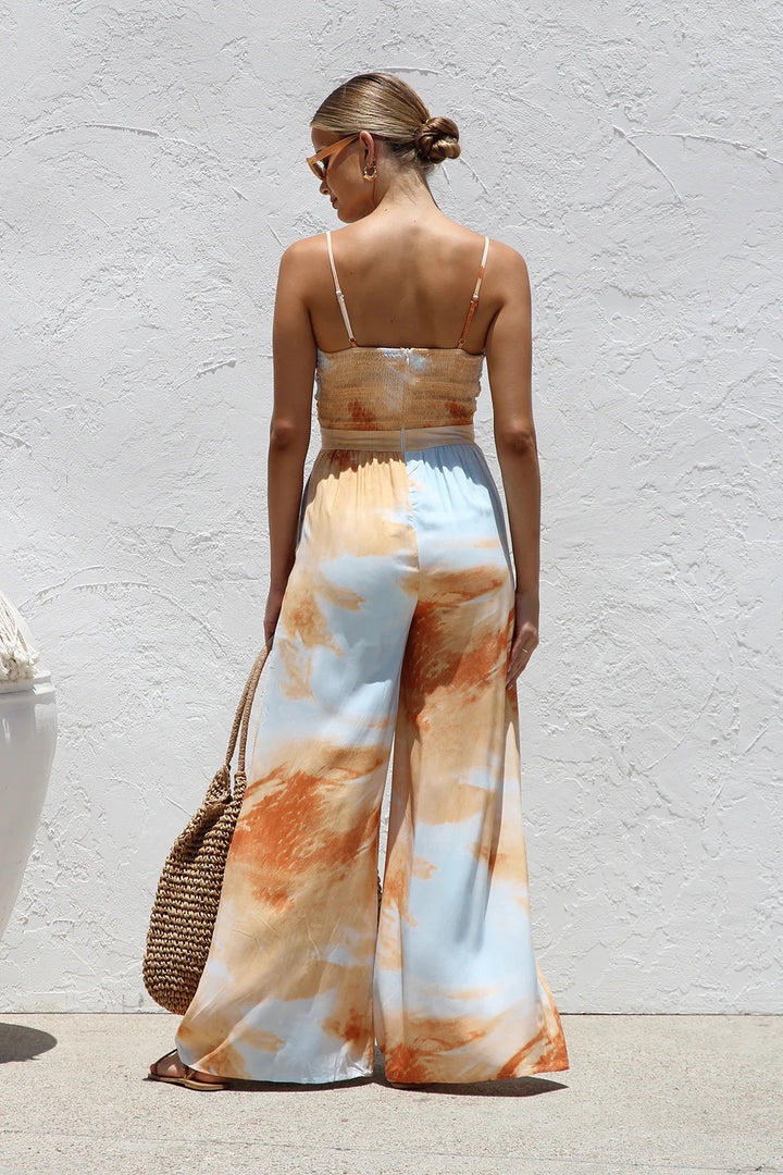 Sunset Dreams Tie-Front Wide Leg Jumpsuit