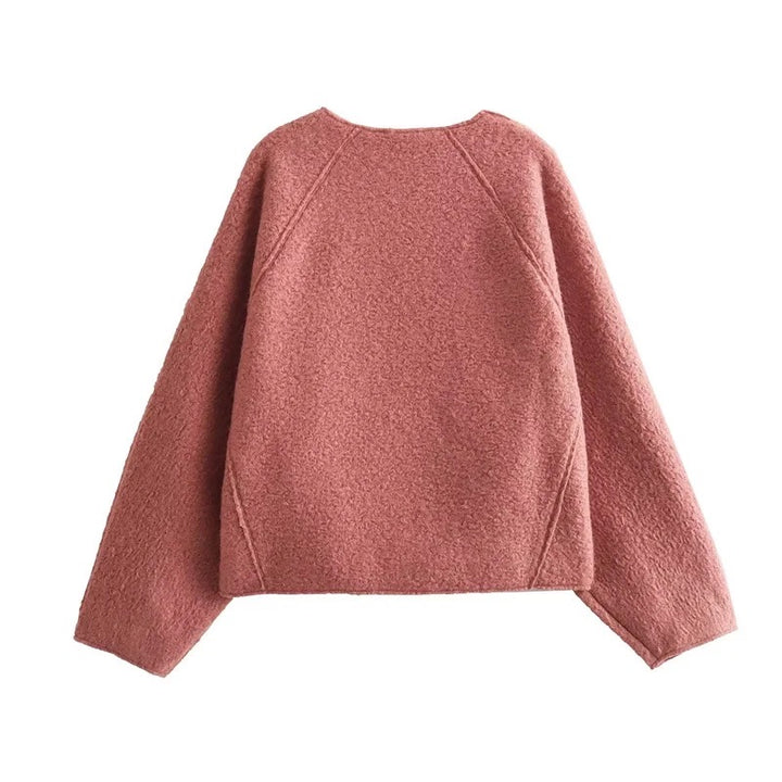 Puffy round neck sweater