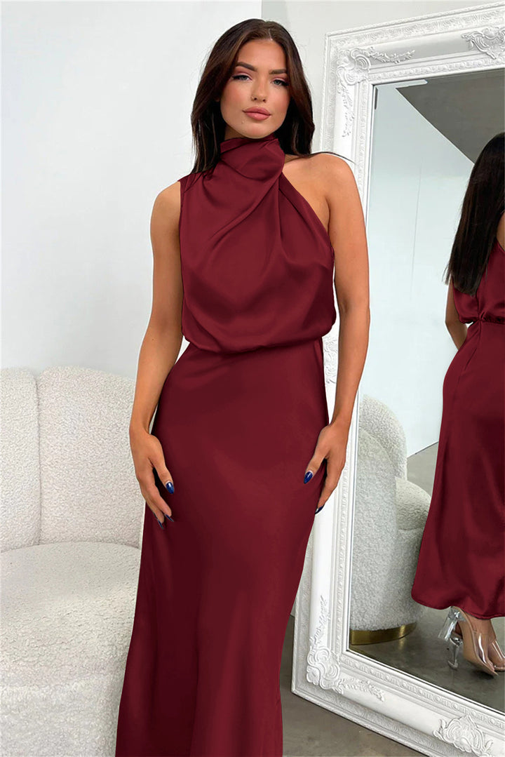 Elegant Halter satin dress