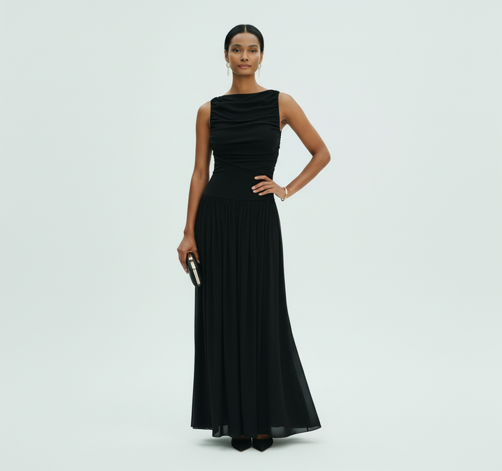 Full Size Ruched Sleeveless Maxi Dress Plus Size