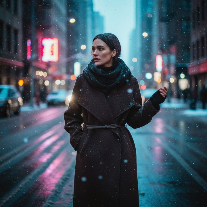 Belted Wool Blend Wrap Coat