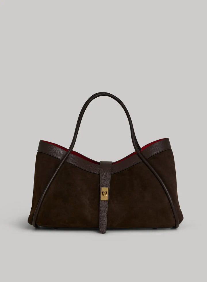 The Mayfair Bag in Chocolate Suede (Holiday Edition)