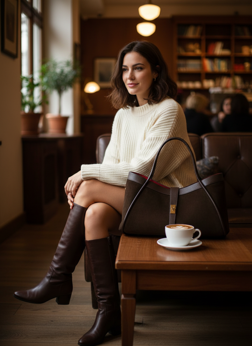 The Mayfair Bag in Chocolate Suede (Holiday Edition)