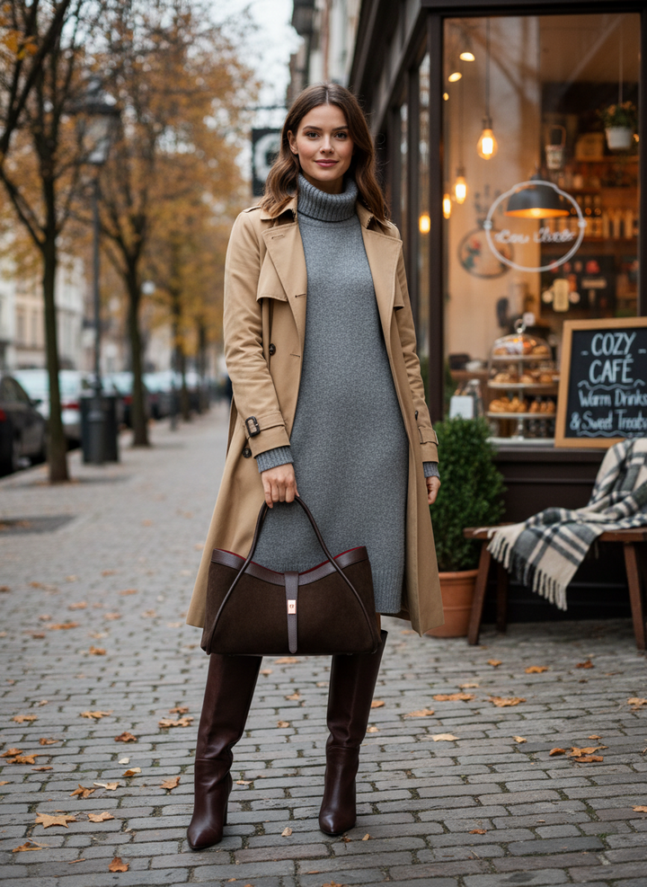 The Mayfair Bag in Chocolate Suede (Holiday Edition)