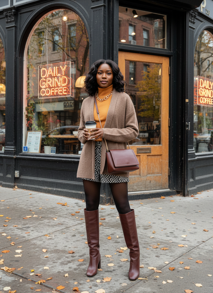 Belted Soft-Knit Cardigan – Mocha Brown