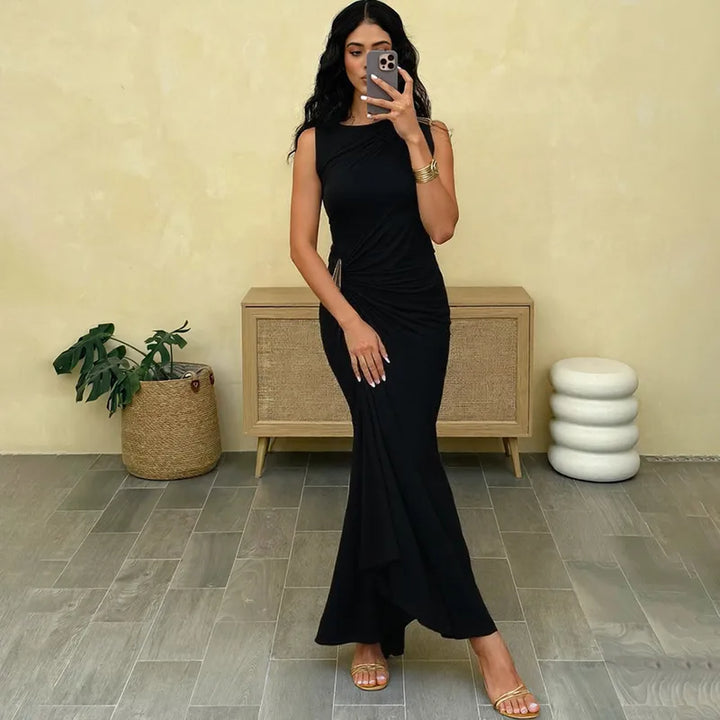 Sleeveless High Waist Ankle Length dress