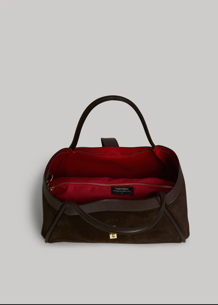 The Mayfair Bag in Chocolate Suede (Holiday Edition)