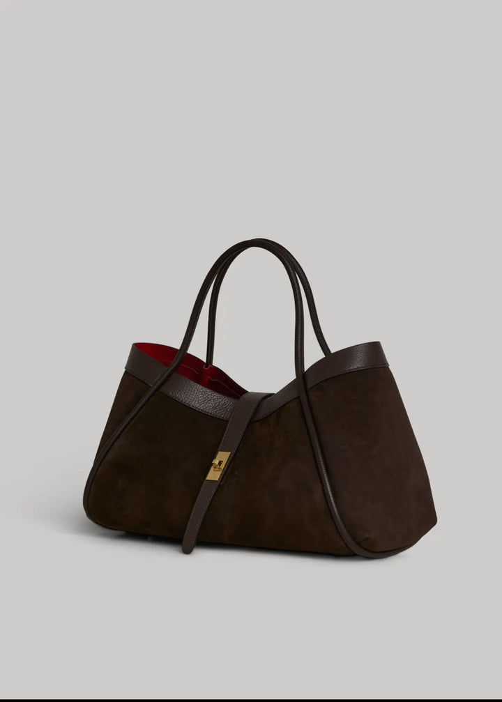 The Mayfair Bag in Chocolate Suede (Holiday Edition)