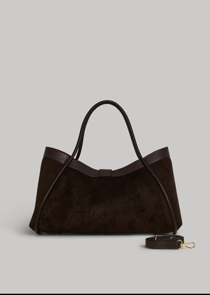The Mayfair Bag in Chocolate Suede (Holiday Edition)