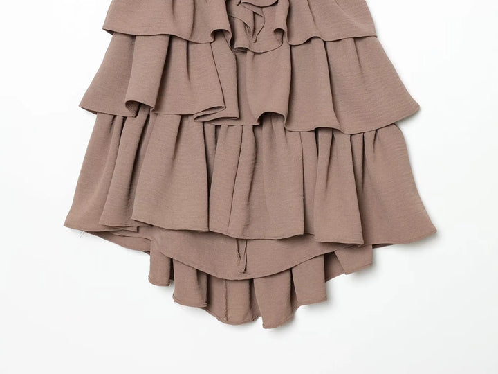 Halter Neck Layered V-Neck Dress