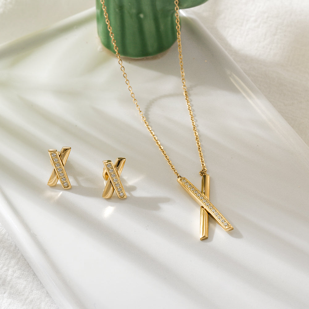 Cross Bar Jewelry Set