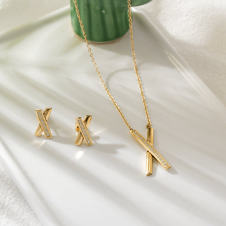 Cross Bar Jewelry Set