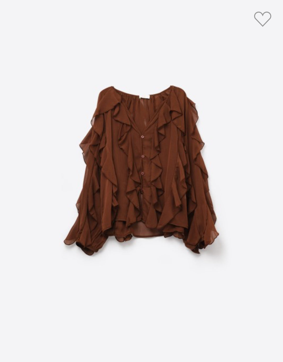 Brown Ruffled Chiffon Blouse