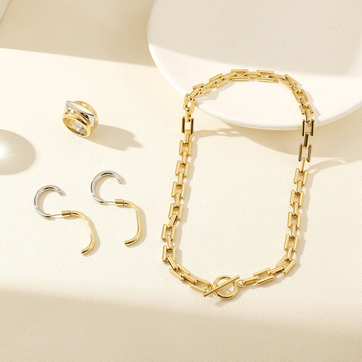 14k Gold Lock Square Necklace