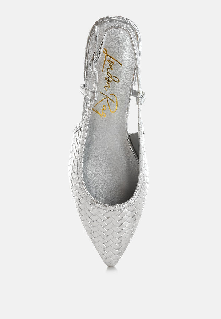 Kurina Metallic Woven Slingback Sandals