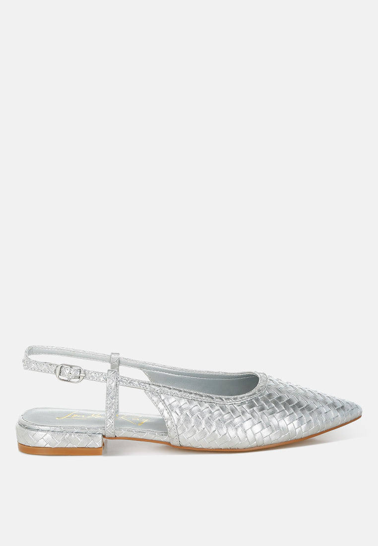 Kurina Metallic Woven Slingback Sandals