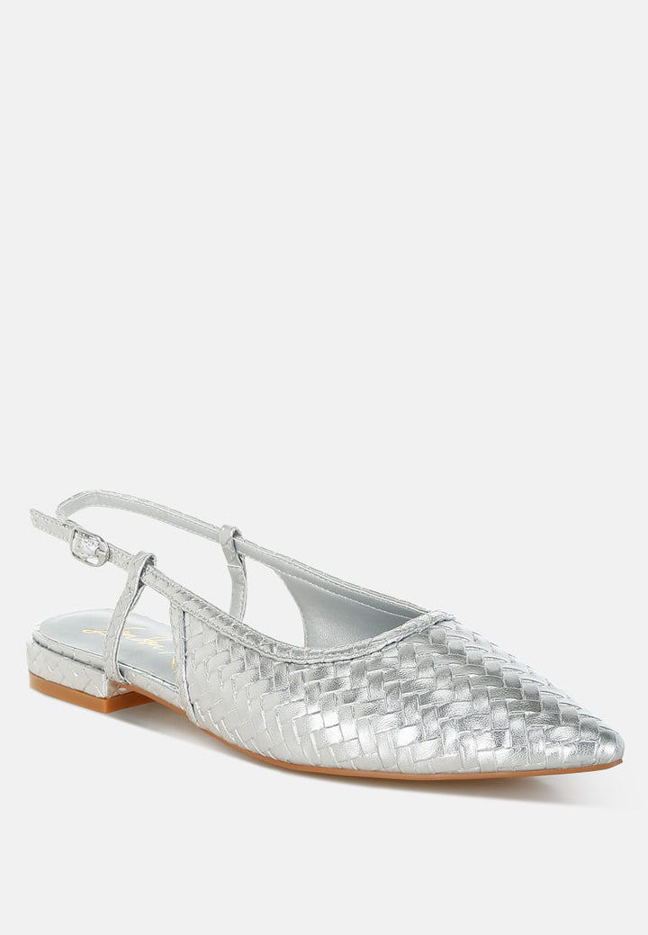 Kurina Metallic Woven Slingback Sandals
